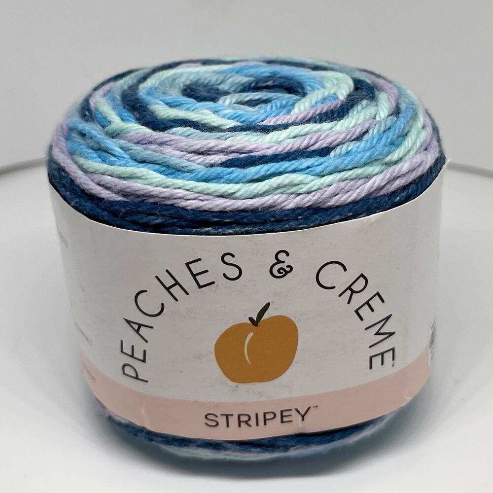 Peaches & Creme Stripey Yarn, Evening Sea